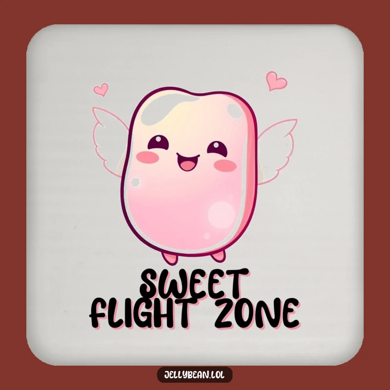 Funny Jubilant Jelly Bean Wings Coaster: Humorous Flying Candy Accessory Gift
