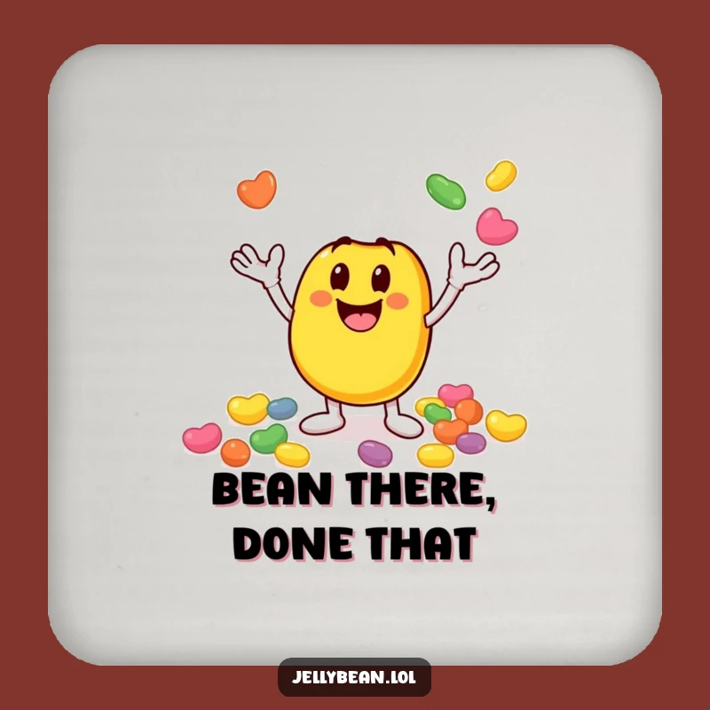 Funny Juggling Jelly Bean Coaster: Protect Surfaces with This Energetic Character