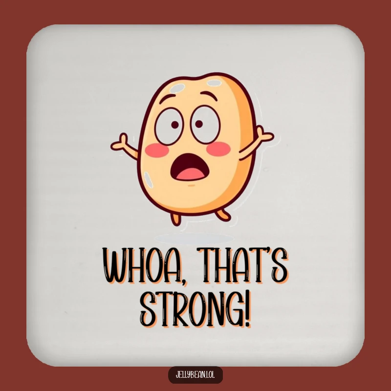 Funny Surprised Jelly Bean Coaster: Shock Your Table, Tiny Funny Gift