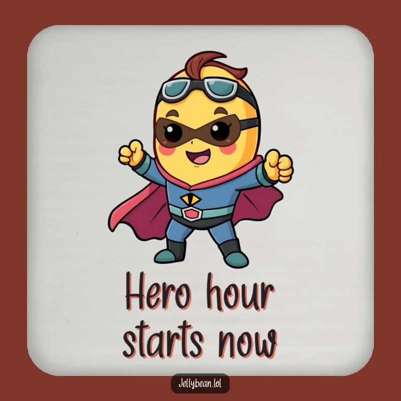 Funny Superhero Jelly Bean Coaster - Protect Surfaces with Power