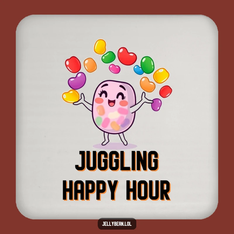 Funny Jelly Bean Juggler Coaster Set: Protect Surfaces with Sweet Humor