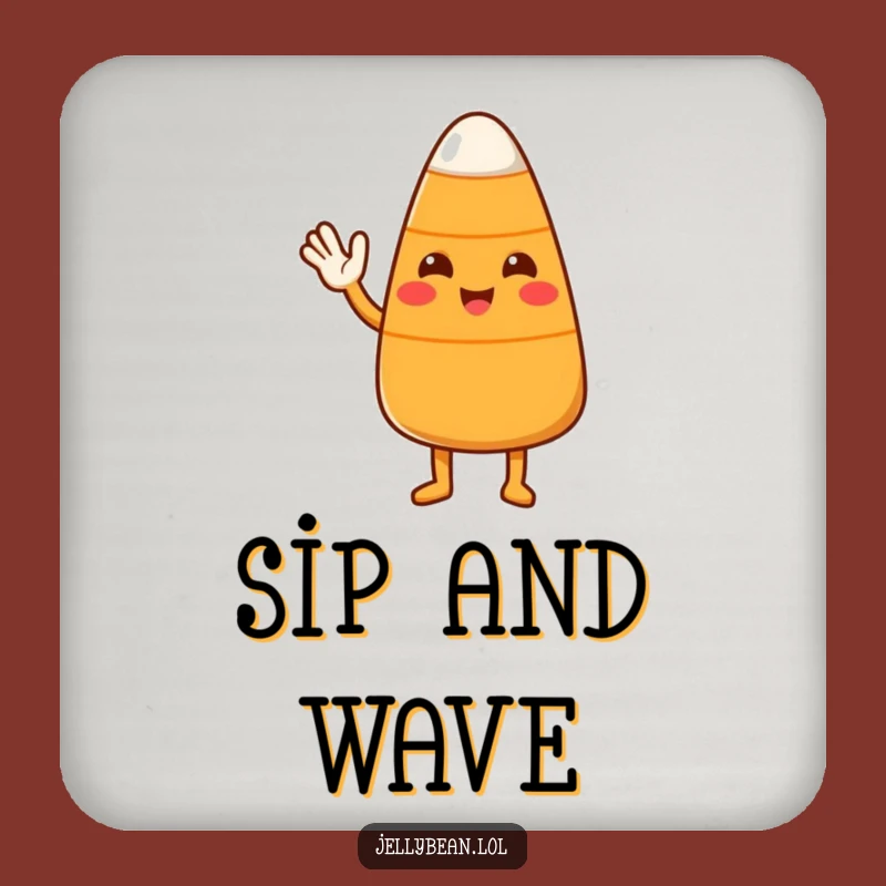 Funny Candy Corn Wave Coaster: Cute Character's Friendly Tabletop Gift