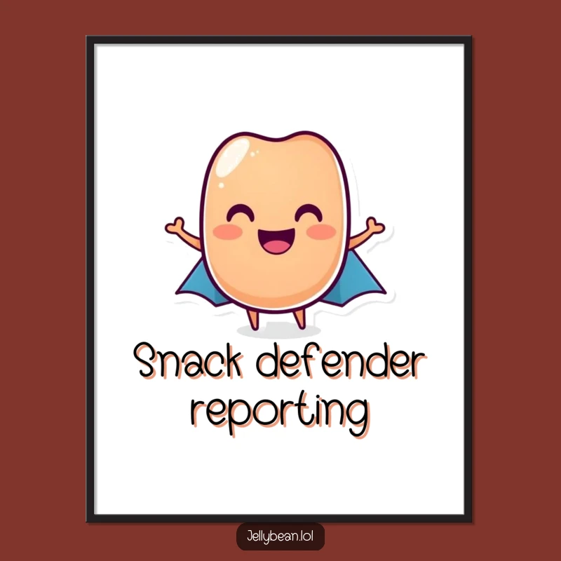 Funny Jelly Bean Hero Poster: Brighten Your Walls with Sweet Courage