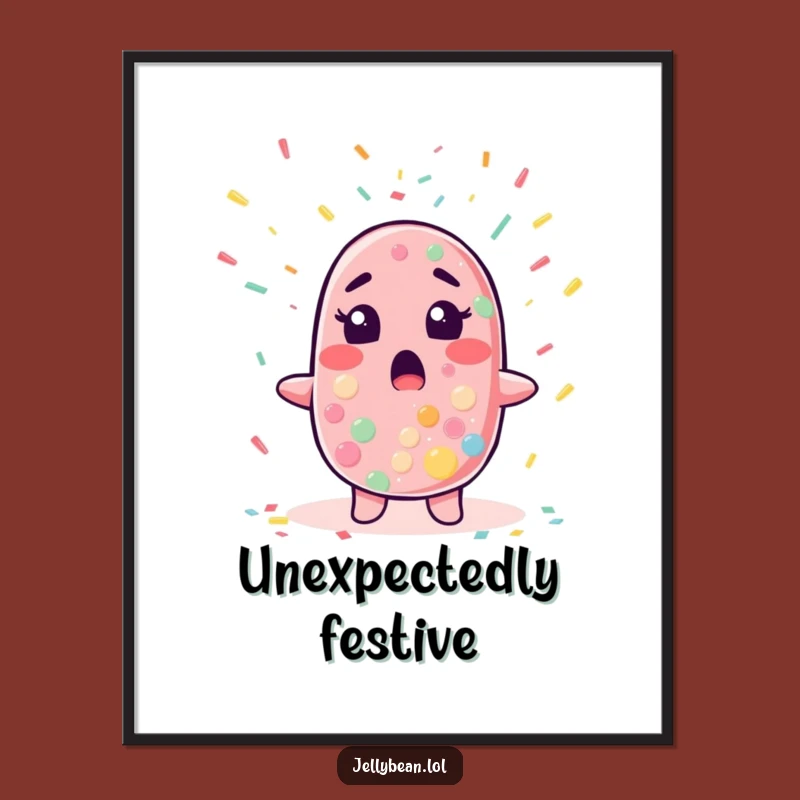 Funny Surprised Jelly Bean Poster - Joyful Party Wall Art