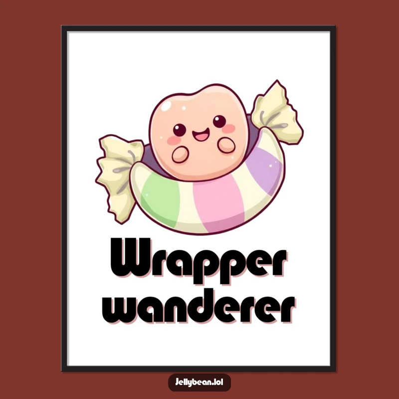 Funny Jelly Bean Wrapper Float Poster: Sweet Art for Your Walls