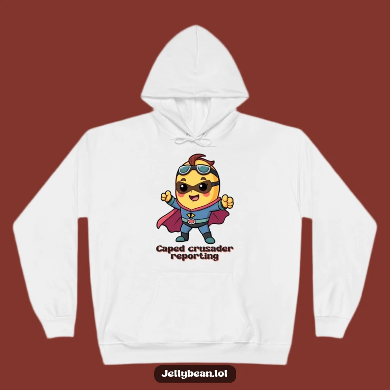 Cozy Funny Superhero Jelly Bean Hoodie - Heroic Comfort Gift
