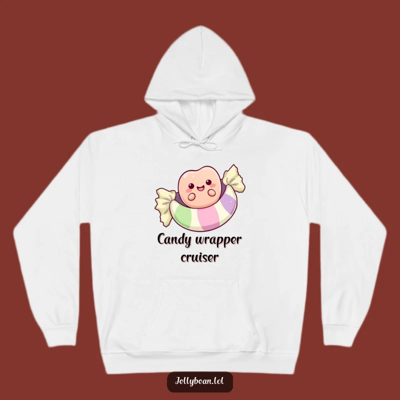 Cozy Funny Jelly Bean Wrapper Float Hoodie: Wrap Yourself in Laughter