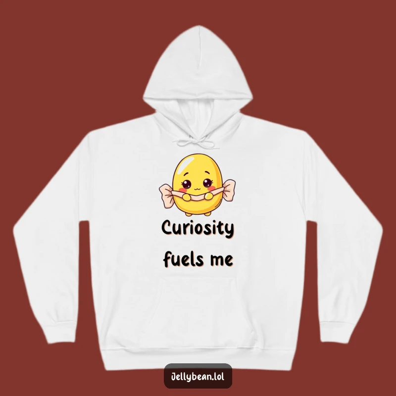 Funny Curious Jelly Bean Hoodie: Cozy Up with Sweet Discovery