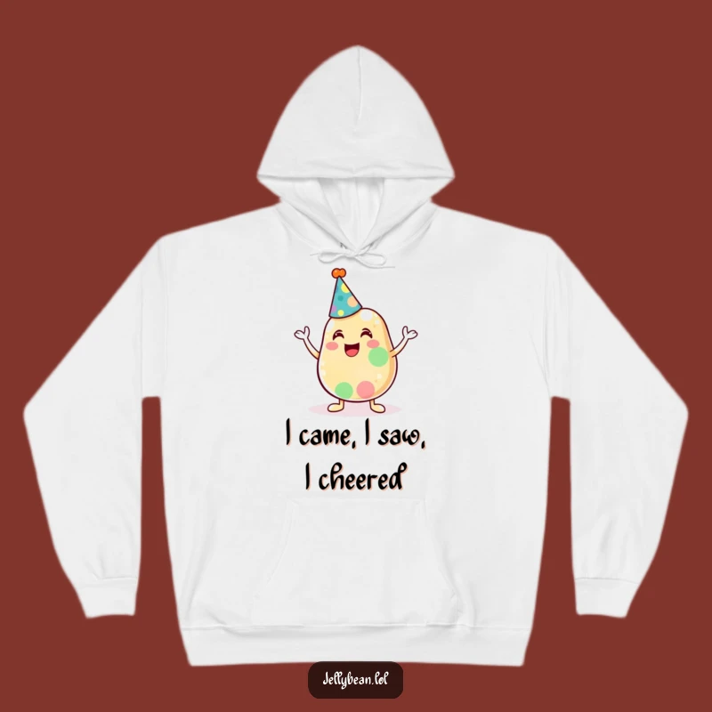 Funny Jelly Bean Party Hat Hoodie - Cozy Cheerful Character, Gift Idea