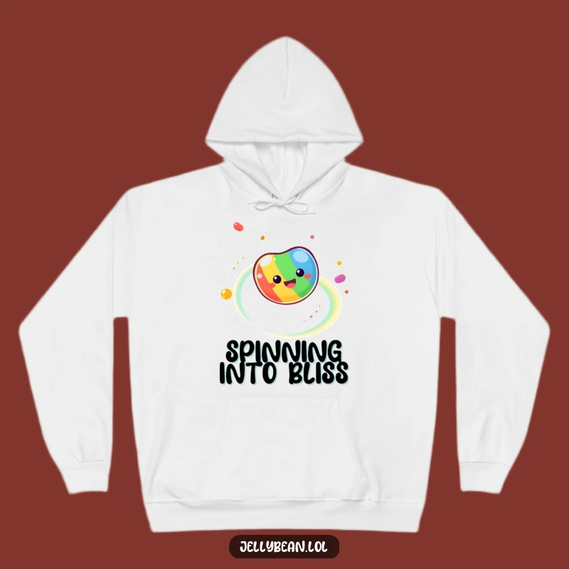 Funny Dizzy Jelly Bean Rainbow Hoodie - Cozy & Vibrant Fun Gift