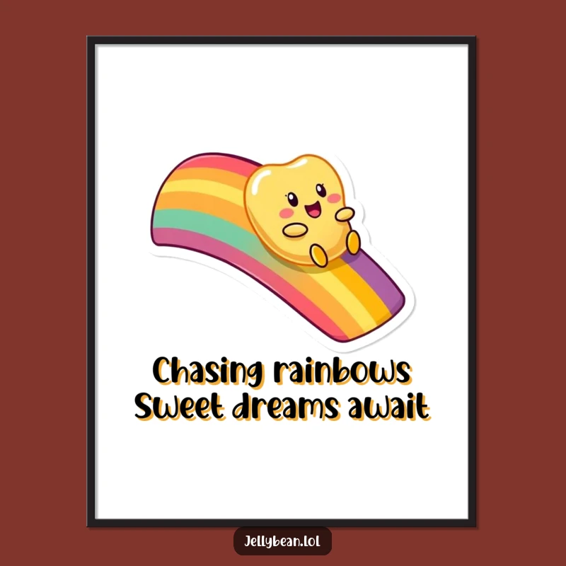 Free Printable Wall Art: Rainbow Jelly Bean Slide for Whimsical Downloadable Decor