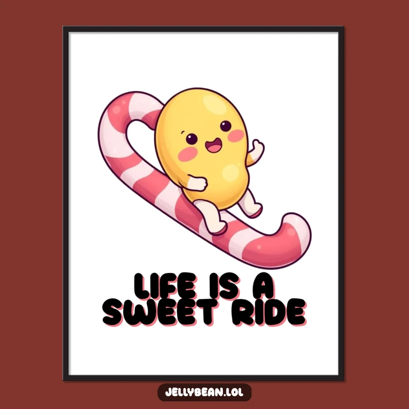 Free Printable Wall Art: Candy Cane Jelly Bean Rider, Funny Downloadable Art