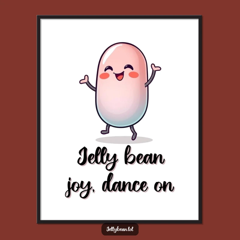 Free Printable Wall Art: Dancing Jelly Bean Character, Funny Decor, Instant Download