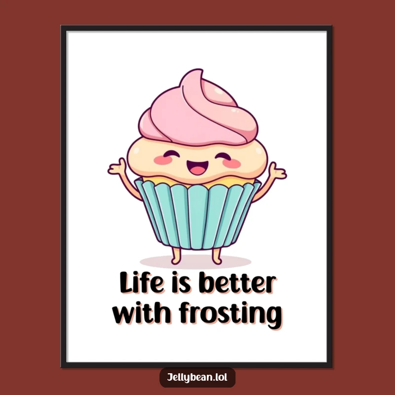 Free Printable Wall Art: Excited Cupcake Wiggle Decor!