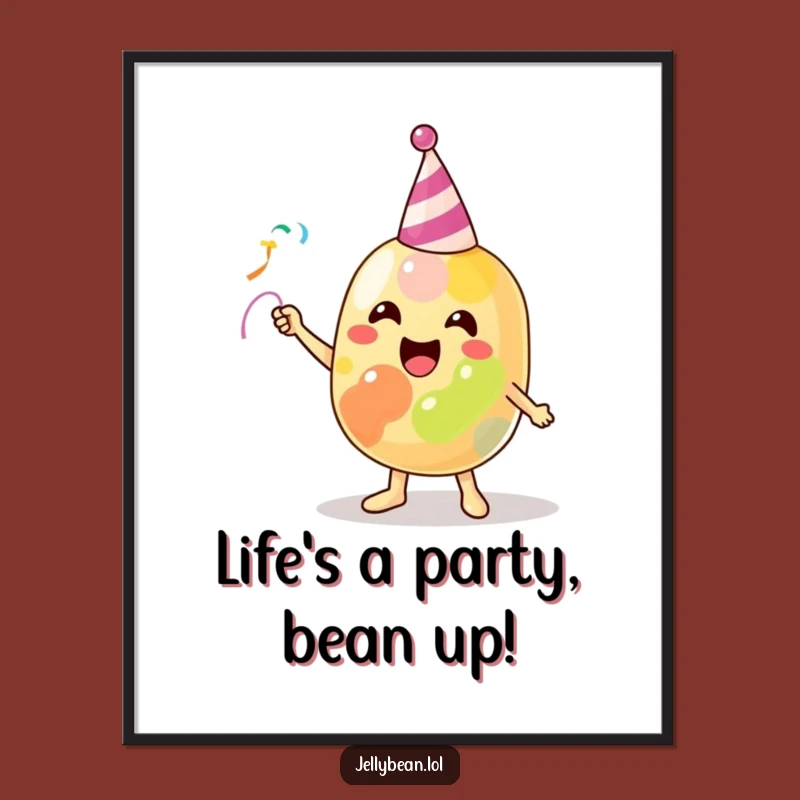 Free Printable Wall Art: Funny Jelly Bean Party Starter, Humorous Downloadable Decor Gift