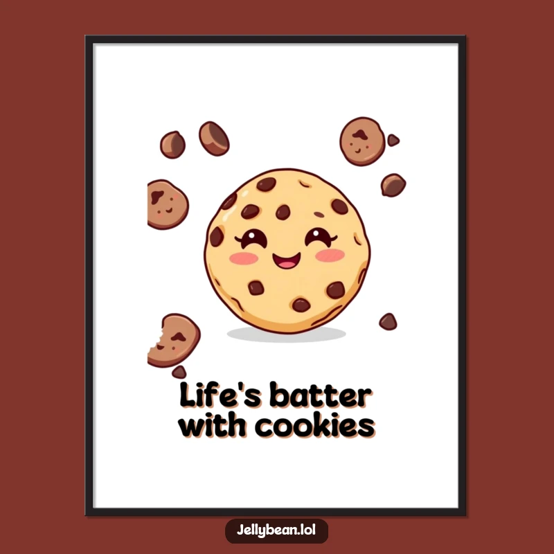 Free Printable Wall Art: Grinning Cookie for a Whimsical Home Decor Piece