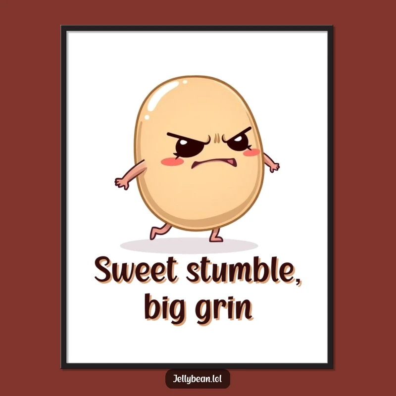 Free Printable Wall Art: Grumpy Jelly Bean, Funny Decor Downloadable Gift