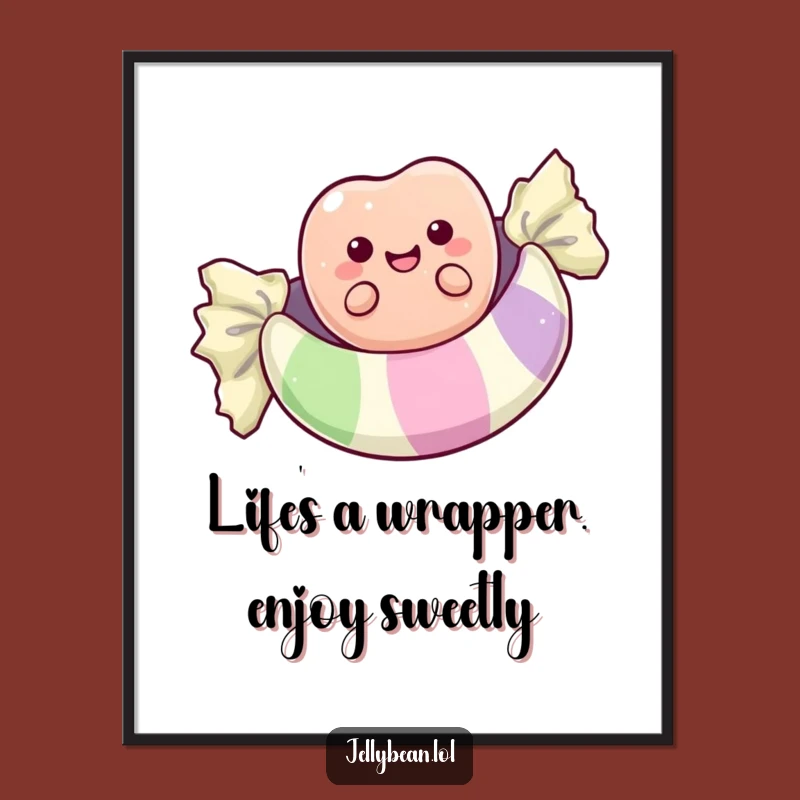 Free Printable Wall Art: Jelly Bean Candy Wrapper Float Fun Downloadable Decor