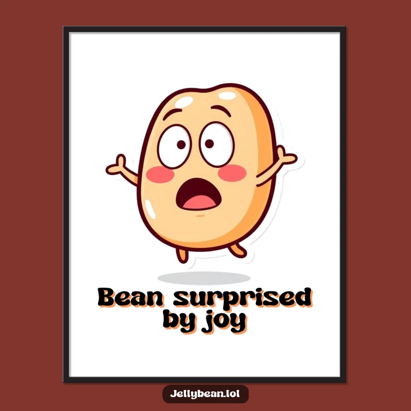 Free Printable Wall Art: Surprised Jelly Bean Character, Funny Downloadable Art
