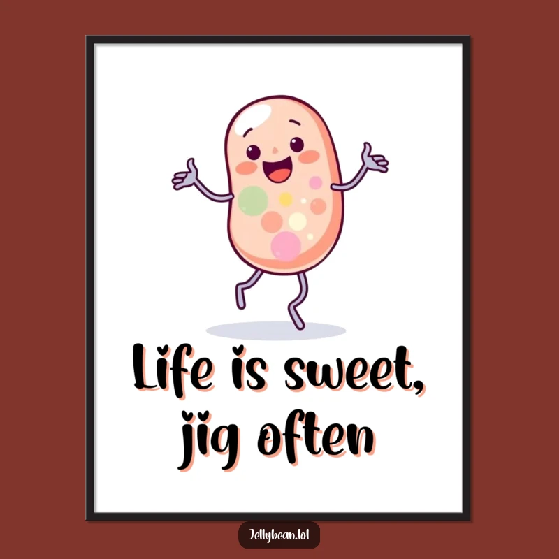 Free Printable Wall Art: Wobbly Jelly Bean's Happy Dance - Quirky Art