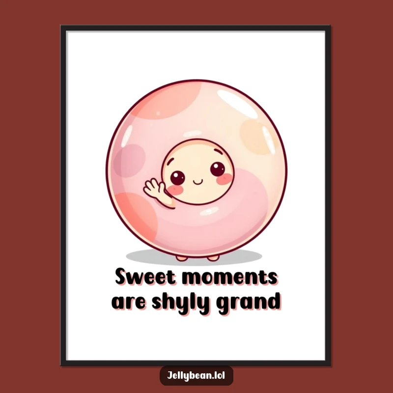 Funny Free Printable Wall Art: Shy Jelly Bean Wave - Downloadable Decor Gift