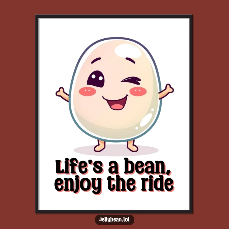 Funny Free Printable Wall Art: Winking Jelly Bean, Quirky Downloadable Decor for Your Space