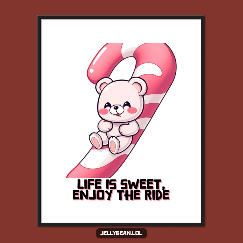 Funny Free Printable Wall Art: Gummy Bear's Candy Cane Slide, Downloadable Sweet Decor!