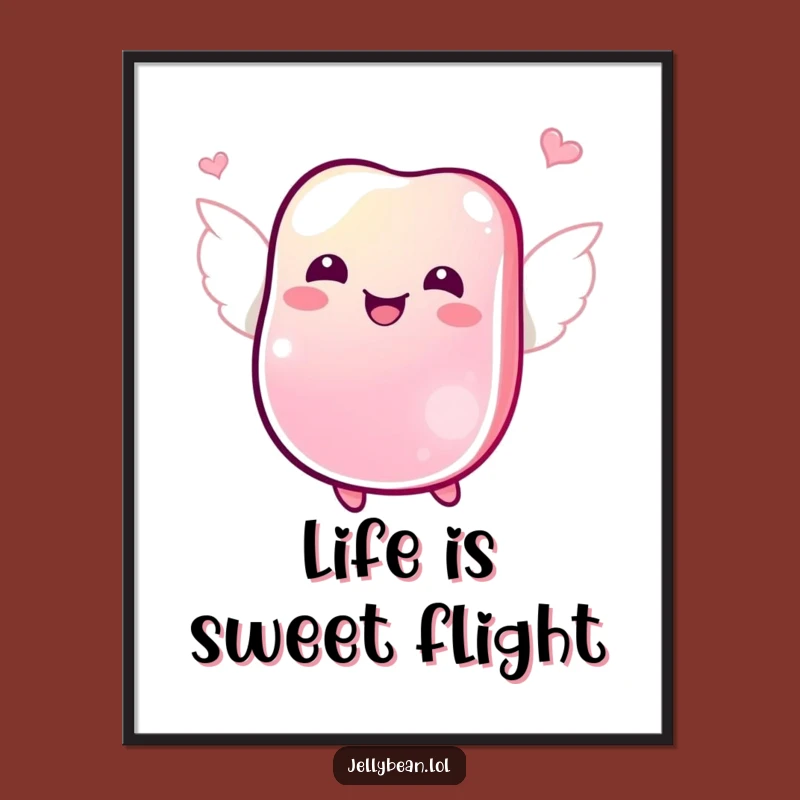 Funny Free Printable Jelly Bean Wall Art: Winged Joy Humor Decor