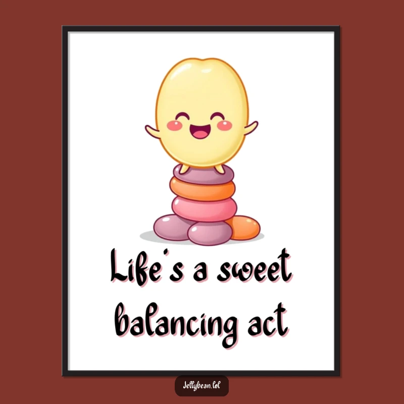 Funny Free Printable Wall Art: Jelly Bean Candy Balance, Hilarious Home Decor Downloadable
