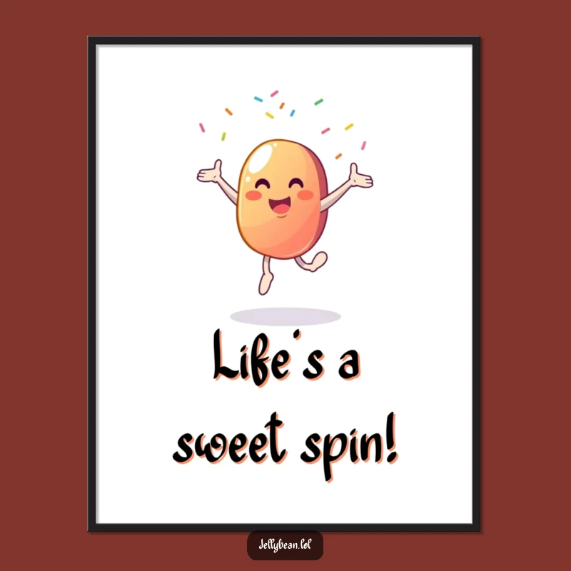 Funny Free Printable Wall Art: Jelly Bean Cartwheel Delight, Quirky Downloadable Decor!