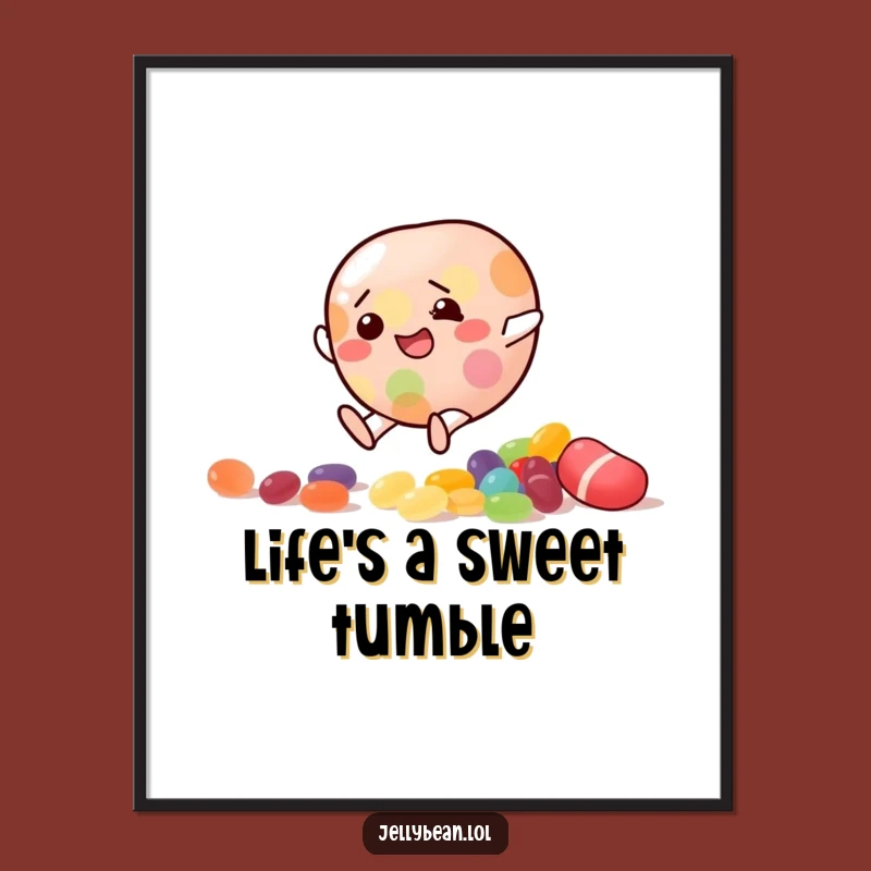 Free Printable Wall Art: Slipping Jelly Bean, Funny Downloadable Art