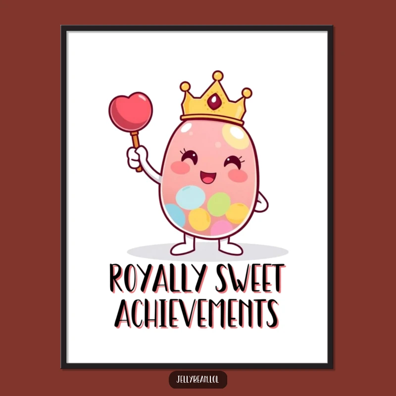 Free Printable Wall Art: Triumphant Jelly Bean King, Humorous Downloadable Decor Gift