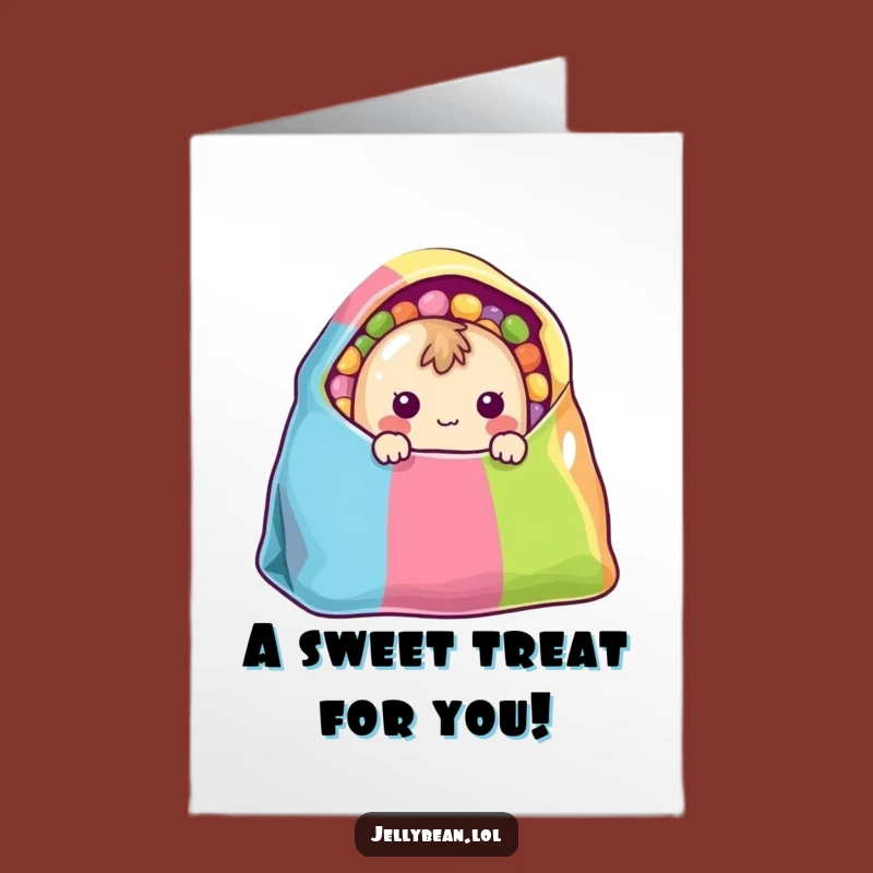 Free Printable Birthday Card: Shy Jelly Bean, Peek-a-Boo, Funny Birthday Downloadable Greeting