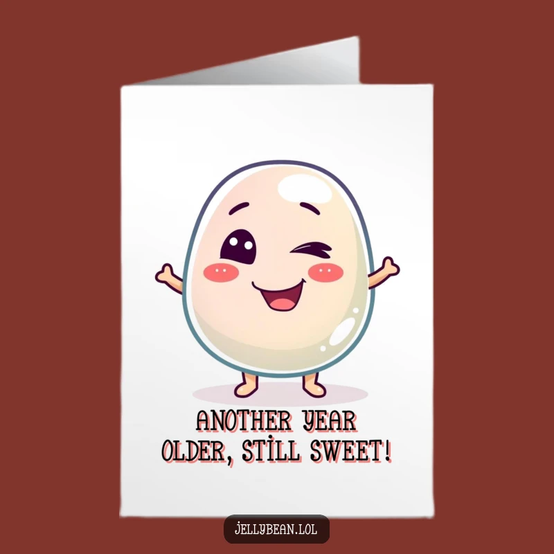 Funny Free Printable Birthday Card: Winking Jelly Bean, Hilarious Downloadable Gift for Friends