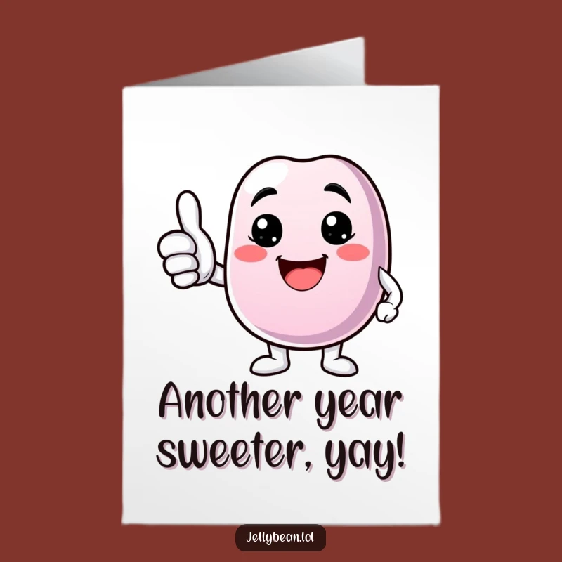 Free Printable Birthday Card: Smiley Jelly Bean's Thumbs Up - Funny Gift