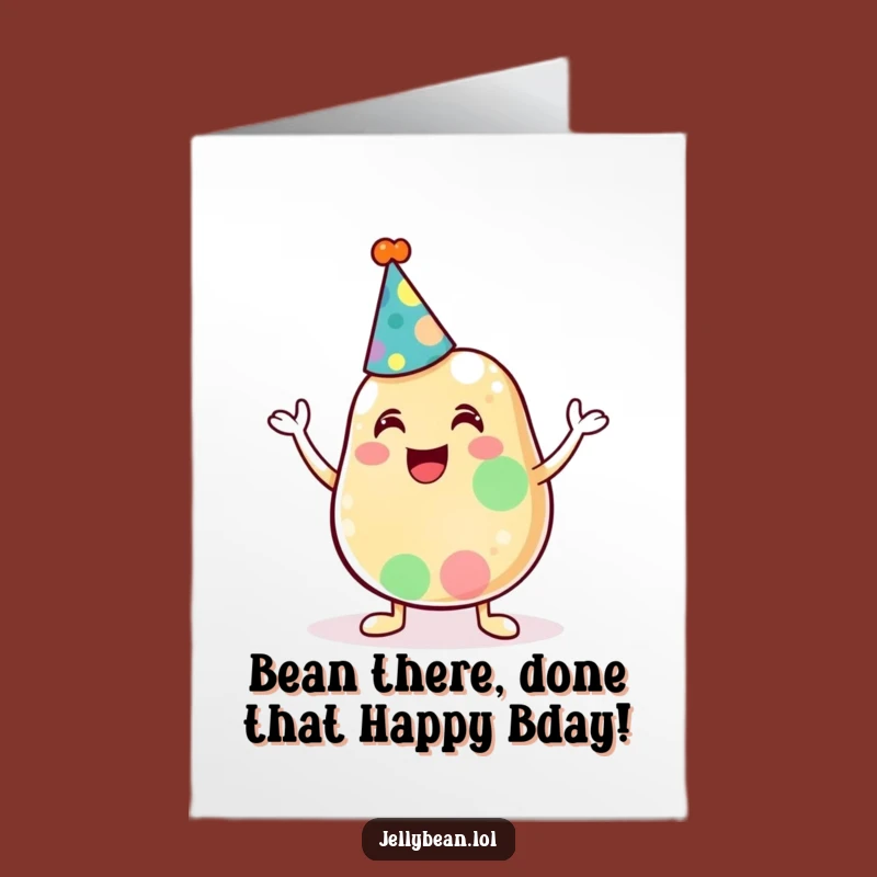 Free Printable Birthday Card: Funny Jelly Bean Cheering for a Hilarious Downloadable Gift