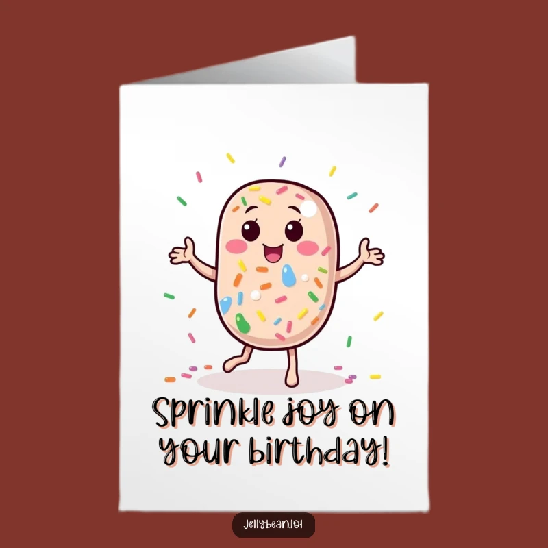 Free Printable Birthday Card: Dancing Jelly Bean, Funny Downloadable Celebration