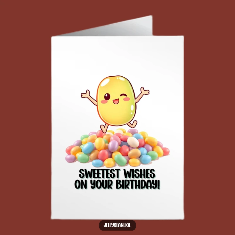 Free Printable Birthday Card: Jelly Bean Dive into Candy for a Sweet Gift