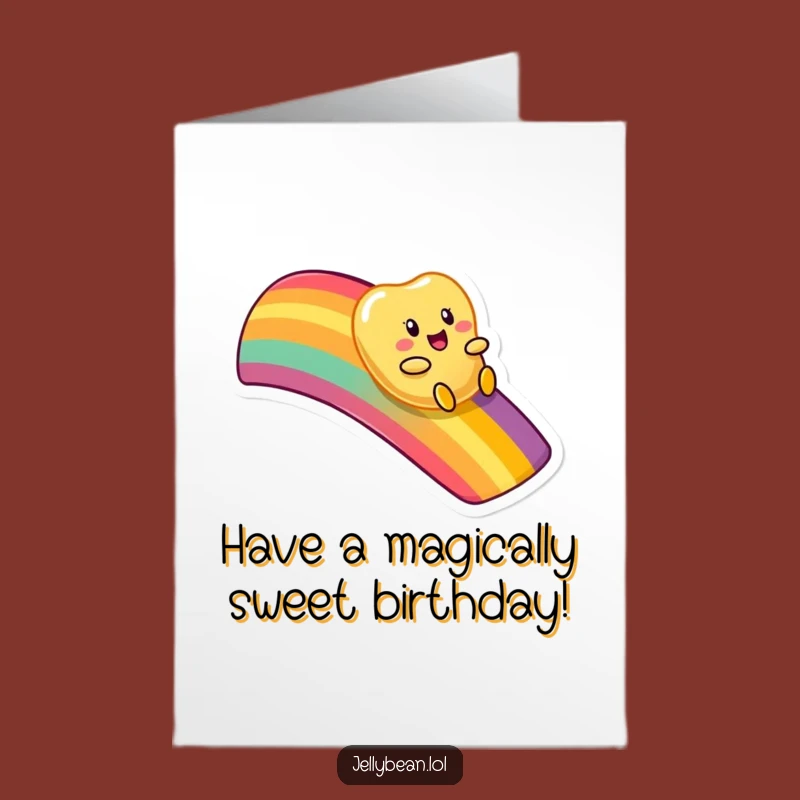 Free Printable Birthday Card: Rainbow Slide Jelly Bean for a Joyful Wish