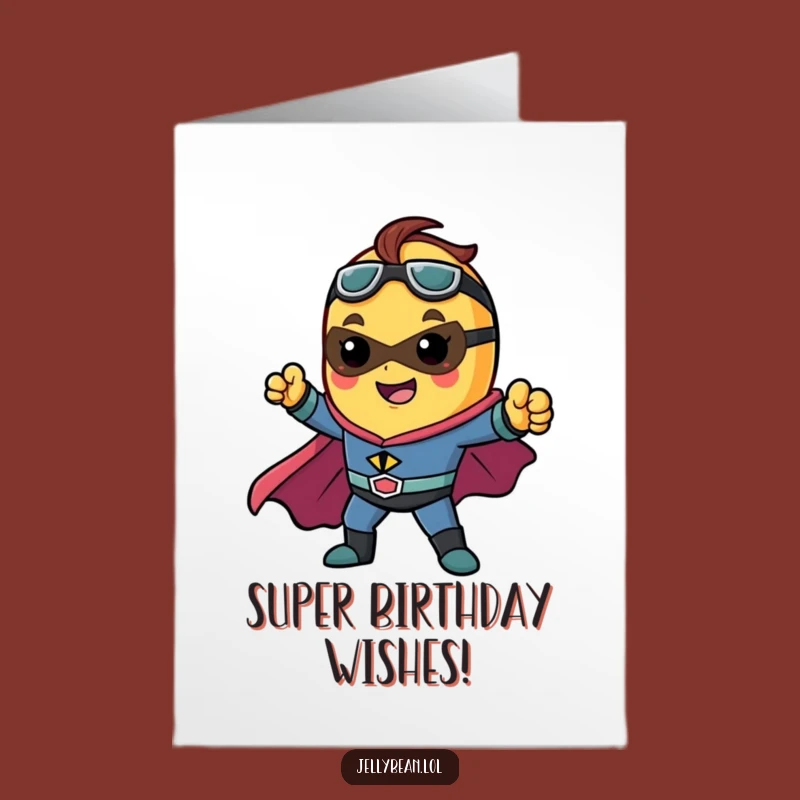 Free Printable Birthday Card: Superhero Jelly Bean Saves the Day with Fun!