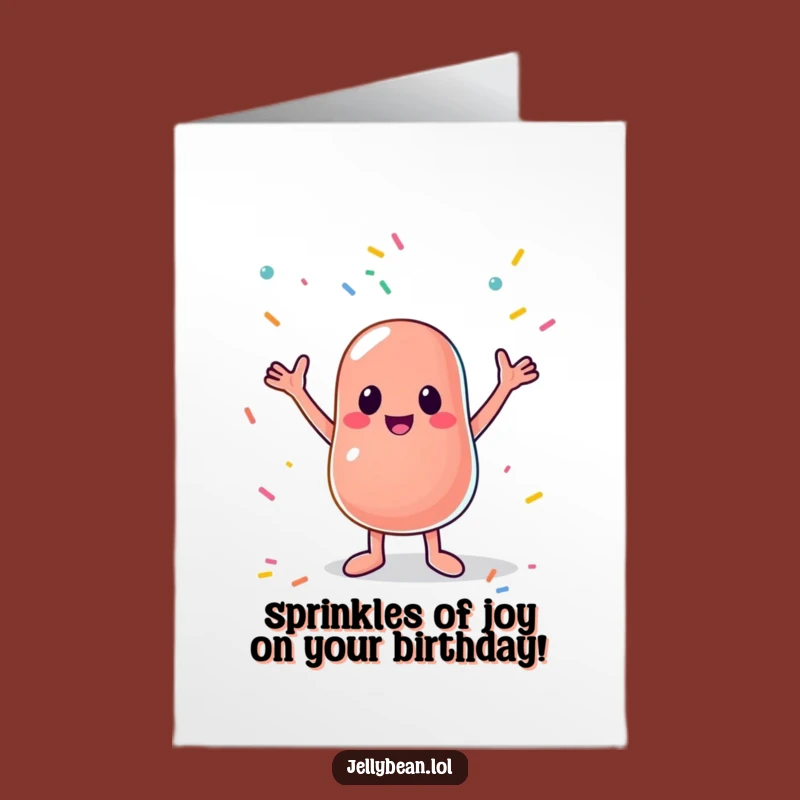 Free Printable Funny Birthday Card: Jelly Bean Catcher Sprinkle Overflow Downloadable Gift
