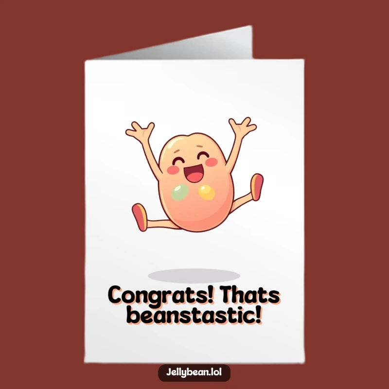 Free Printable Cartwheel Congrats Card: Jelly Bean's Victory Flip!