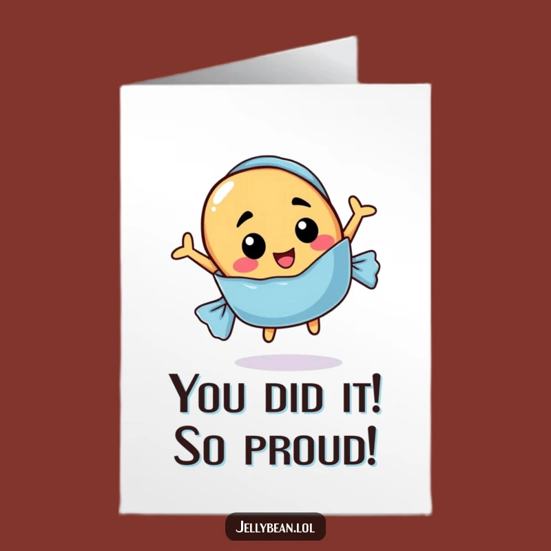 Free Printable Congrats Card: Candy Pop Jelly Bean, Funny Downloadable Achievement Gift