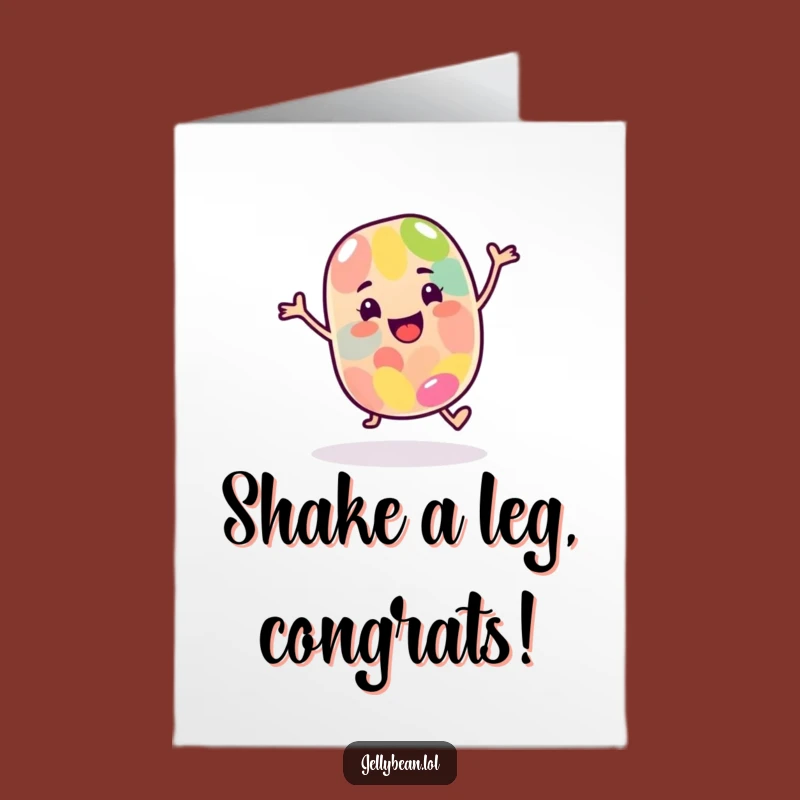Free Printable Congrats Card: Dancing Jelly Bean, Celebrate Big, Funny Downloadable Congratulations