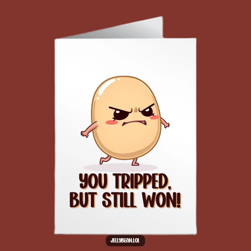Free Printable Congrats Card: Grumpy Jelly Bean, Funny Mishap Downloadable Gift