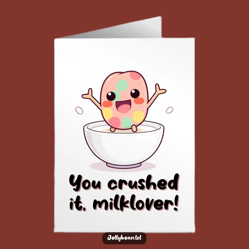 Free Printable Congrats Card: Jelly Bean Triumph Downloadable