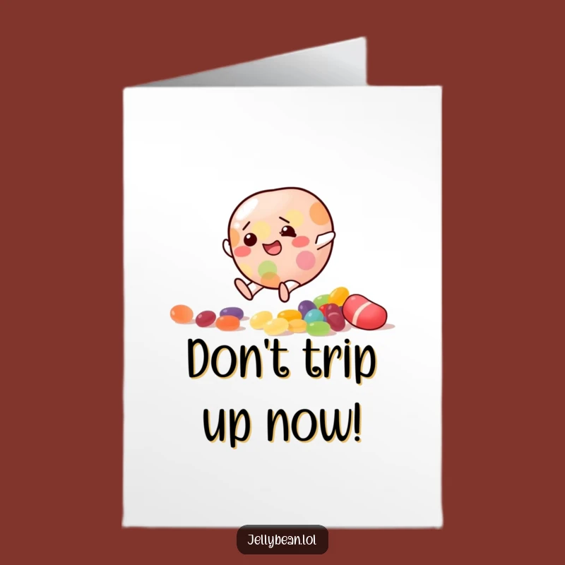 Free Printable Congrats Card: Slipping Jelly Bean, Funny Downloadable Gift
