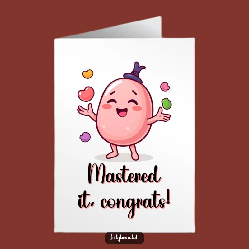 Free Printable Congratulations Card: Jelly Bean Juggles Success for Your Big Win!
