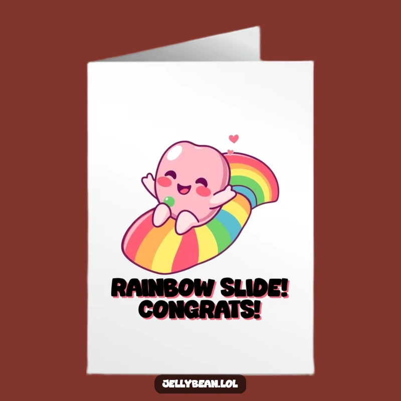 Free Printable Congrats Card: Rainbow Sliding Jelly Bean Downloadable Gift