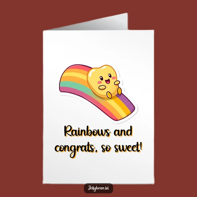 Free Printable Congrats Card: Rainbow Ride Jelly Bean for Sweet Success